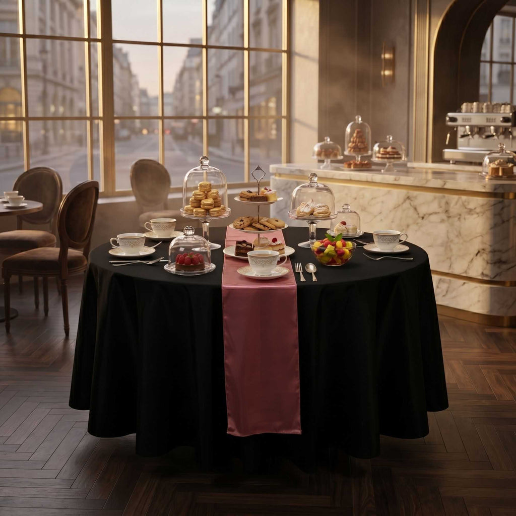 Table Tek Rose Satin Table Runner - 12" x 108" - 1 count box