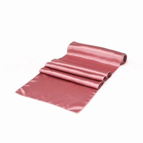 Table Tek Rose Satin Table Runner - 12" x 108" - 1 count box