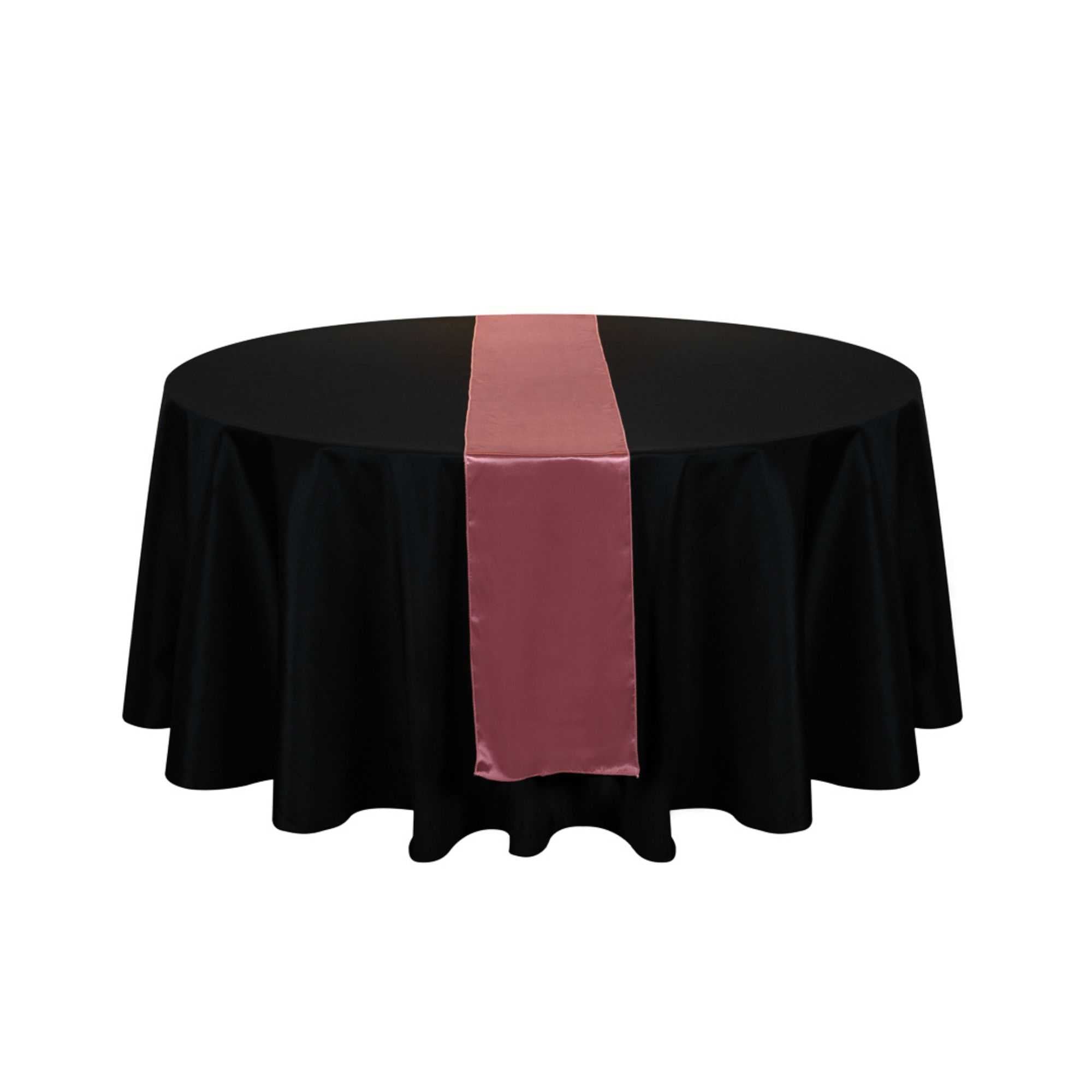 Table Tek Rose Satin Table Runner - 12" x 108" - 10 count box