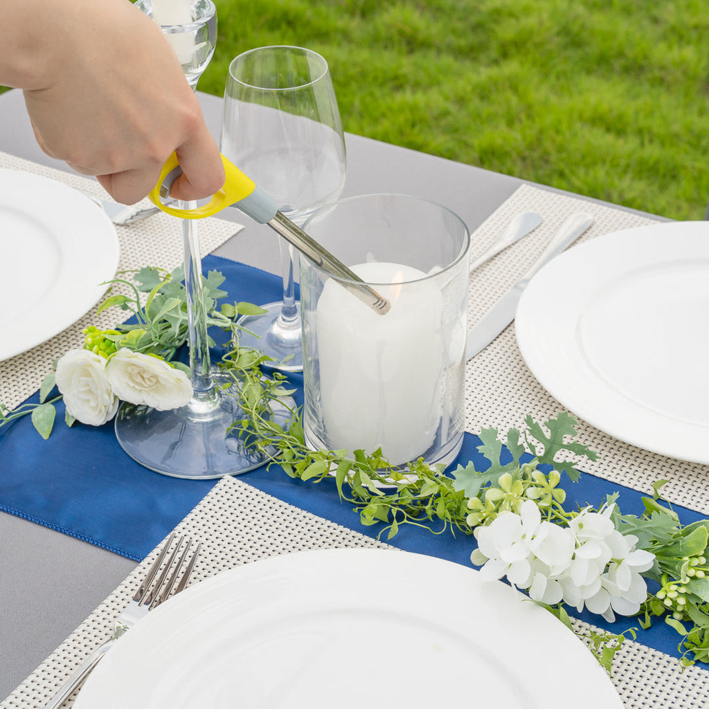 Table Tek Navy Blue Satin Table Runner - 12" x 108" - 1 count box