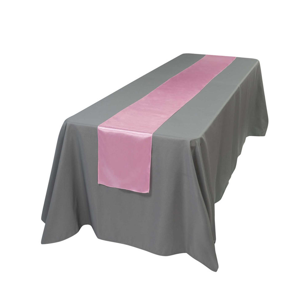 Table Tek Light Pink Satin Table Runner - 12" x 108" - 10 count box