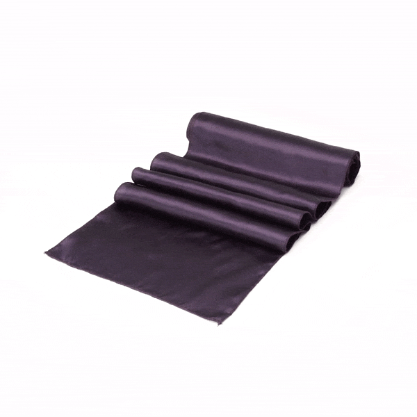 Table Tek Dark Purple Satin Table Runner - 12" x 108" - 1 count box
