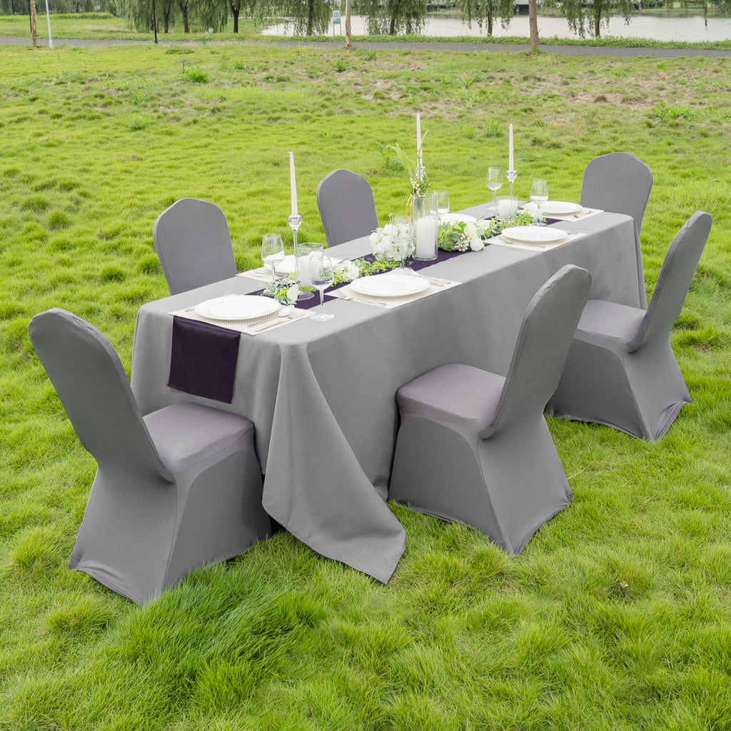 Table Tek Dark Purple Satin Table Runner - 12" x 108" - 1 count box