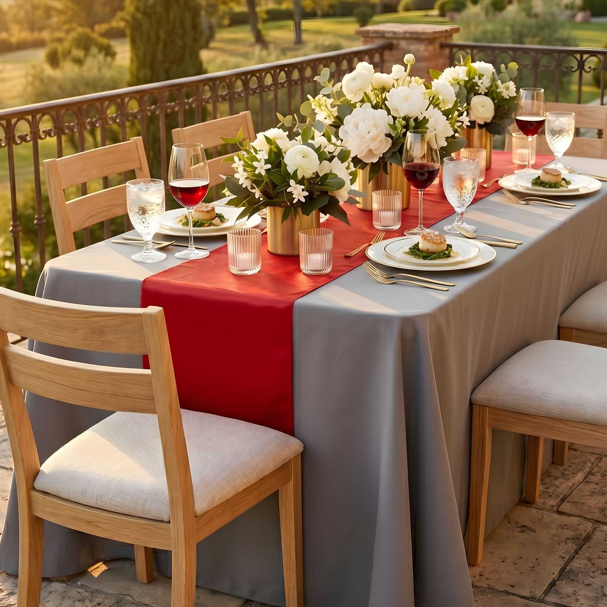 Table Tek Red Satin Table Runner - 12" x 108" - 1 count box