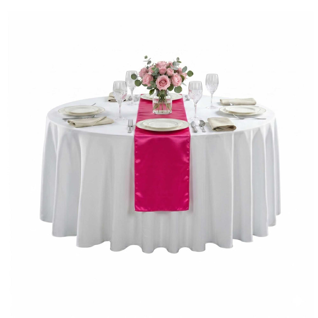 Table Tek Dark Pink Satin Table Runner - 12" x 108" - 1 count box