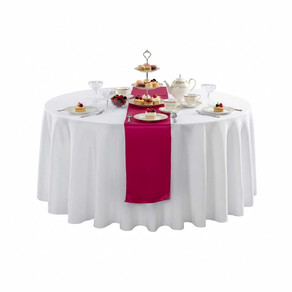 Table Tek Dark Pink Satin Table Runner - 12" x 108" - 10 count box