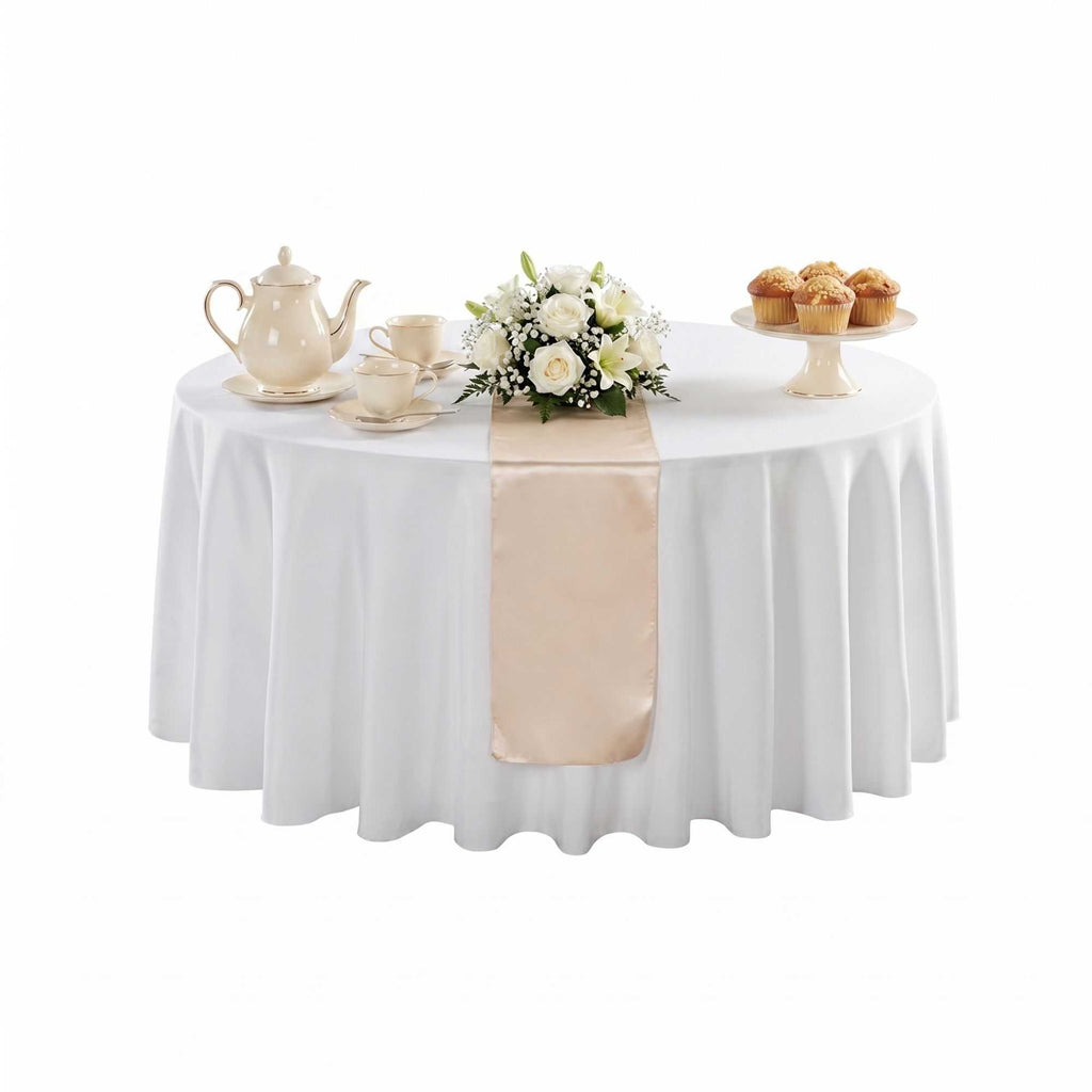 Table Tek Sand Satin Table Runner - 12" x 108" - 1 count box