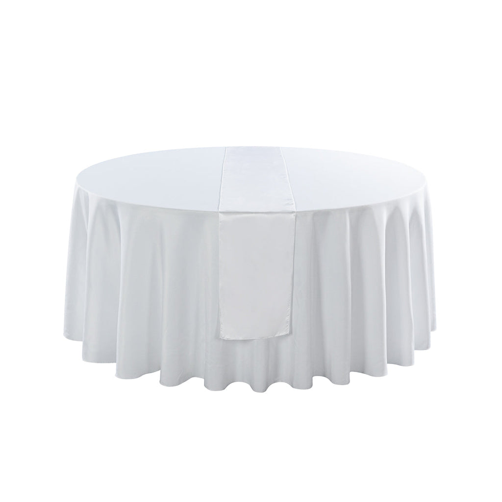 Table Tek White Satin Table Runner - 12" x 108" - 1 count box