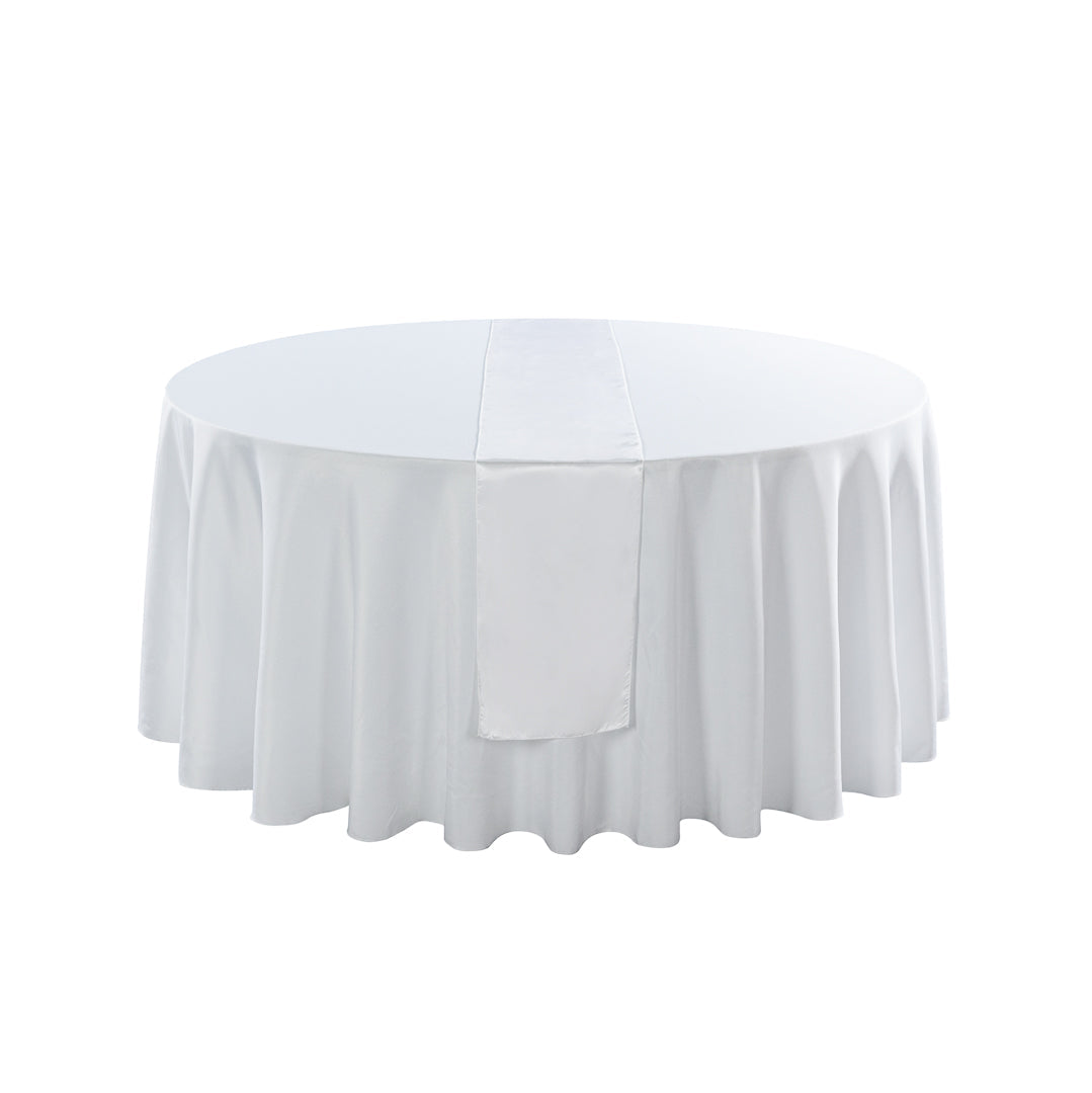 Table Tek White Satin Table Runner - 12" x 108" - 1 count box