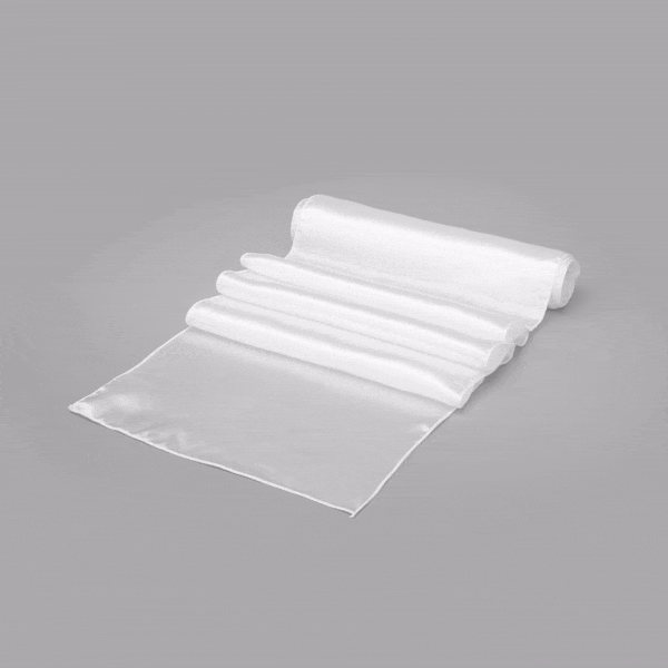 Table Tek White Satin Table Runner - 12" x 108" - 1 count box