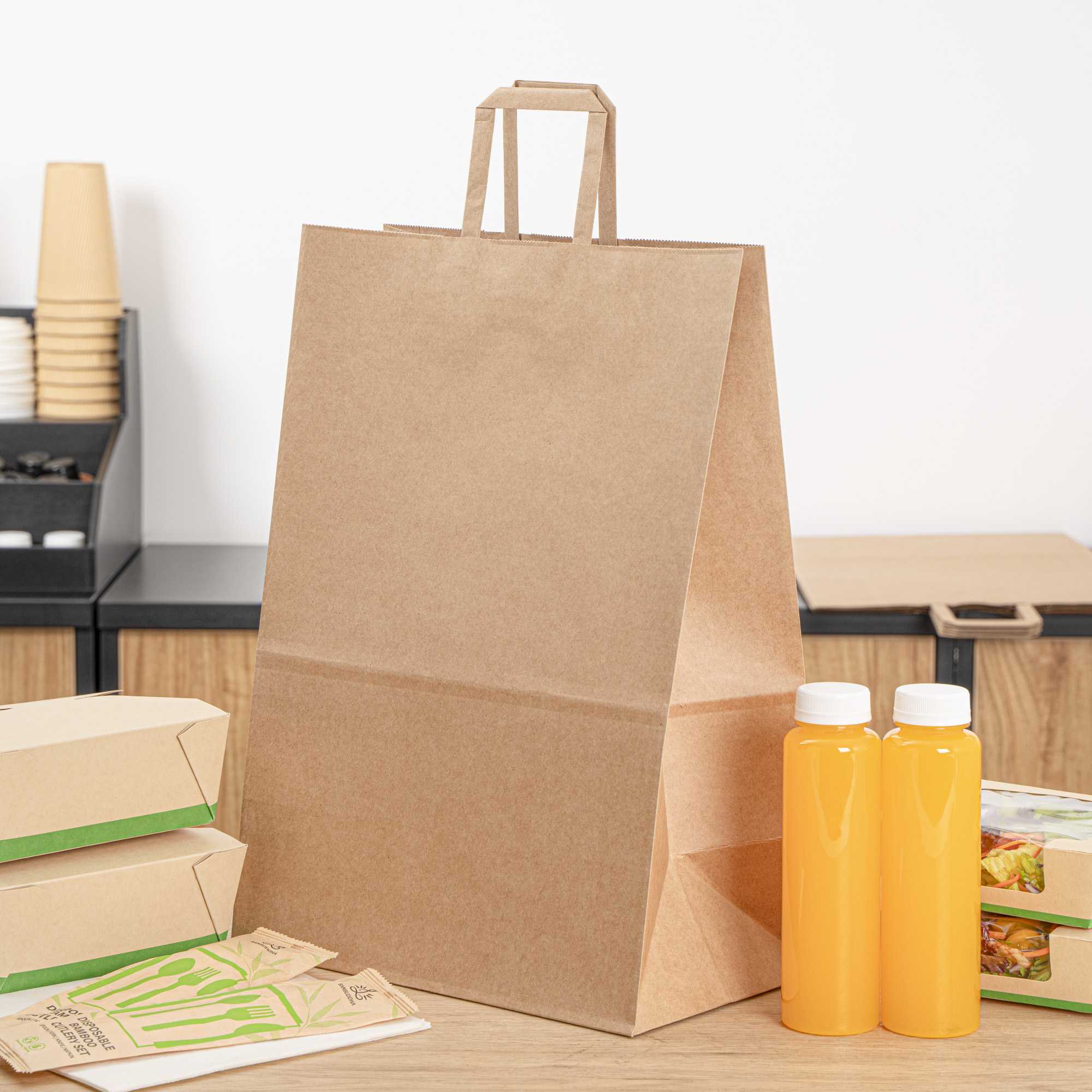 Bag Tek Kraft Paper Retail Bag - with Handles - 12" x 7" x 17" - 20 count box