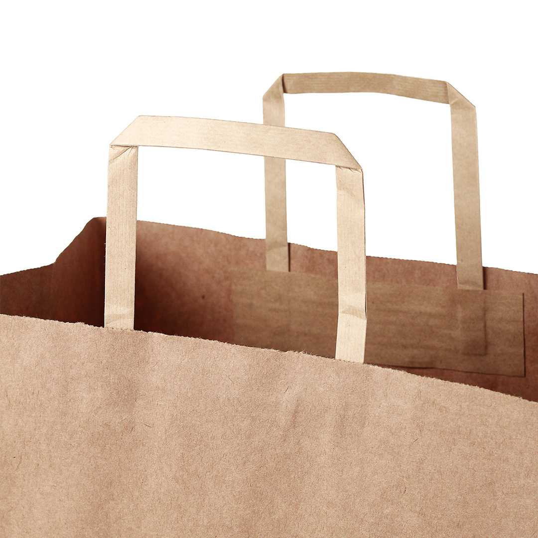 Bag Tek Kraft Paper Retail Bag - with Handles - 12" x 7" x 17" - 100 count box