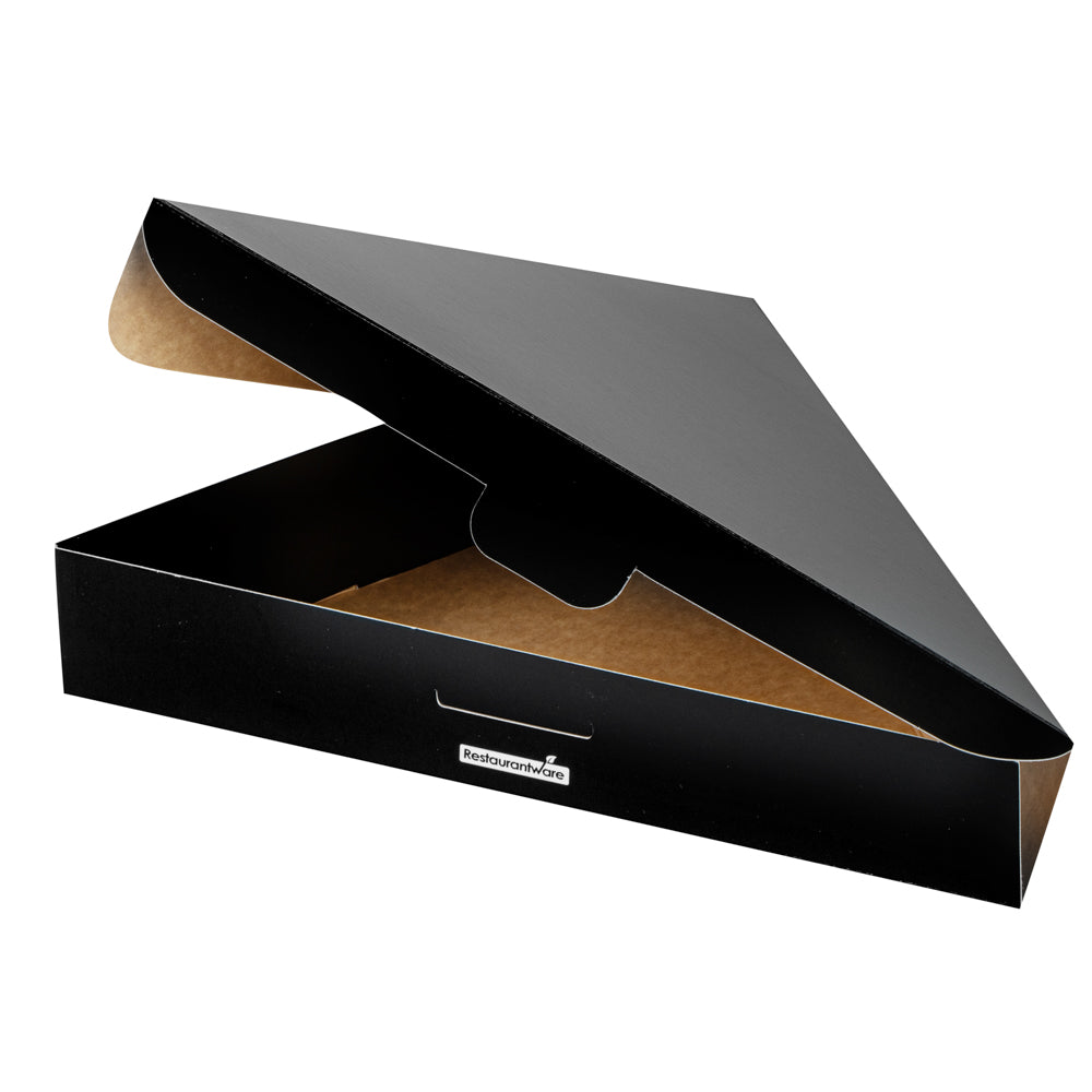 Eco Pie Black Paper Pizza Slice Box - Clamshell - 9 1/4" x 10 1/4" x 1 3/4" - 100 count box