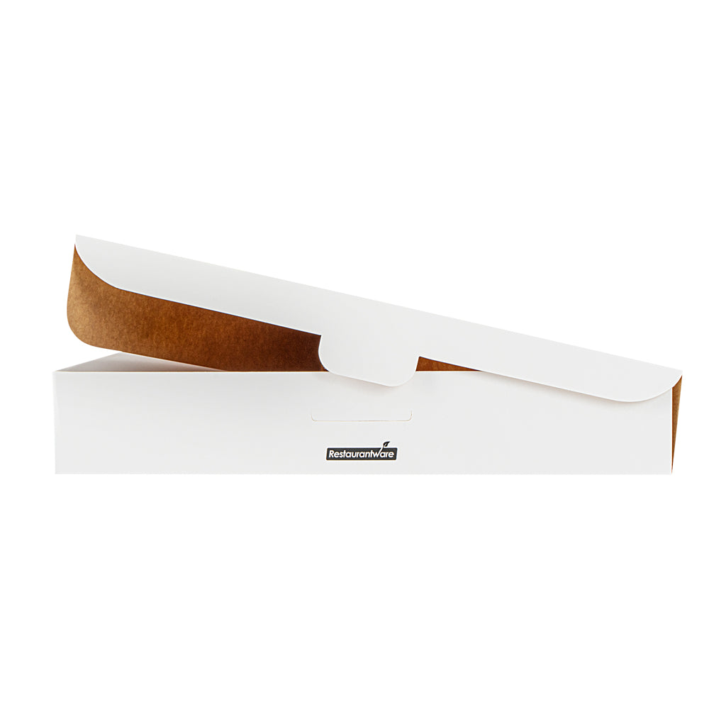 Eco Pie White Paper Pizza Slice Box - Hot & Fresh, Clamshell - 9 1/4" x 10 1/4" x 1 3/4" - 100 count box