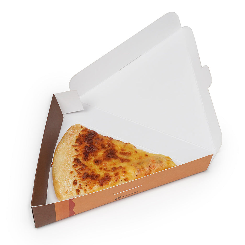 Eco Pie Kraft Paper Pizza Slice Box - Clamshell - 9 1/4" x 10 1/4" x 1 3/4" - 100 count box