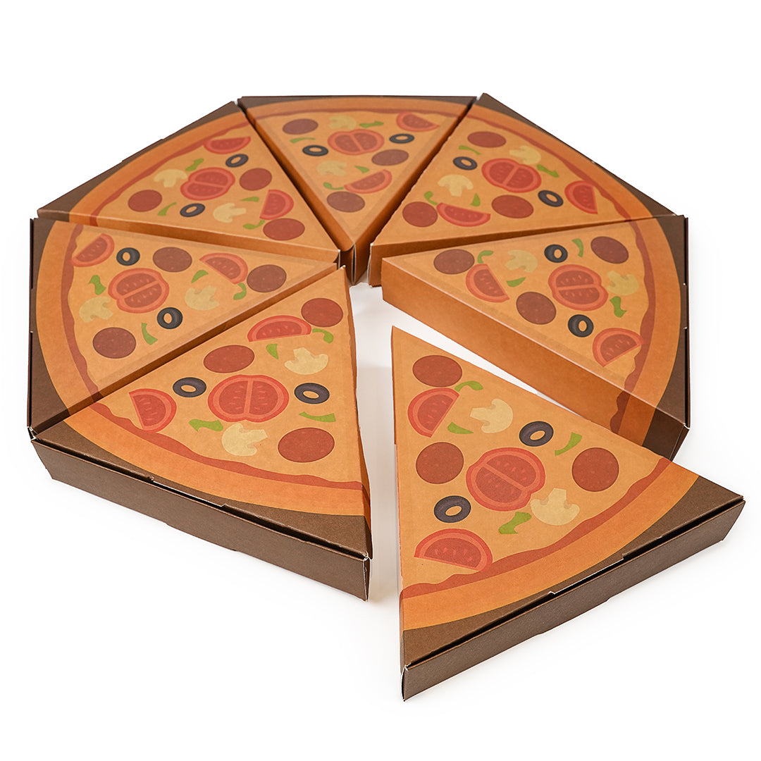 Eco Pie Kraft Paper Pizza Slice Box - Clamshell - 9 1/4" x 10 1/4" x 1 3/4" - 100 count box