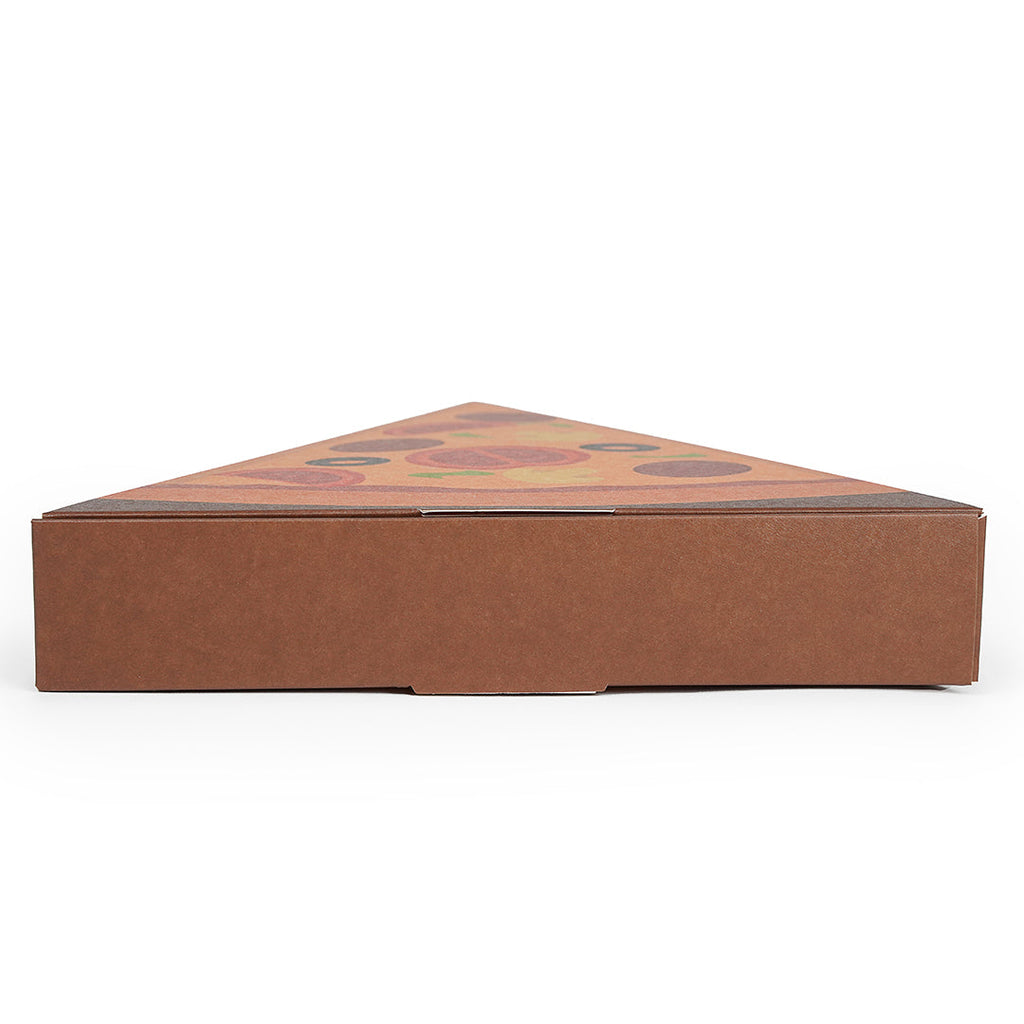 Eco Pie Kraft Paper Pizza Slice Box - Clamshell - 9 1/4" x 10 1/4" x 1 3/4" - 100 count box