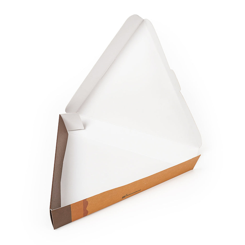 Eco Pie Kraft Paper Pizza Slice Box - Clamshell - 9 1/4" x 10 1/4" x 1 3/4" - 100 count box