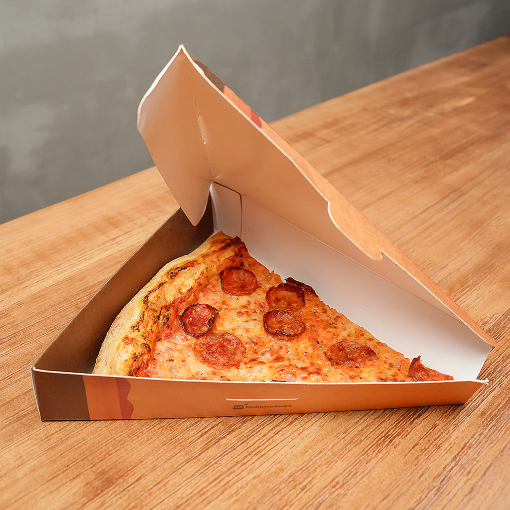Eco Pie Kraft Paper Pizza Slice Box - Clamshell - 9 1/4" x 10 1/4" x 1 3/4" - 100 count box