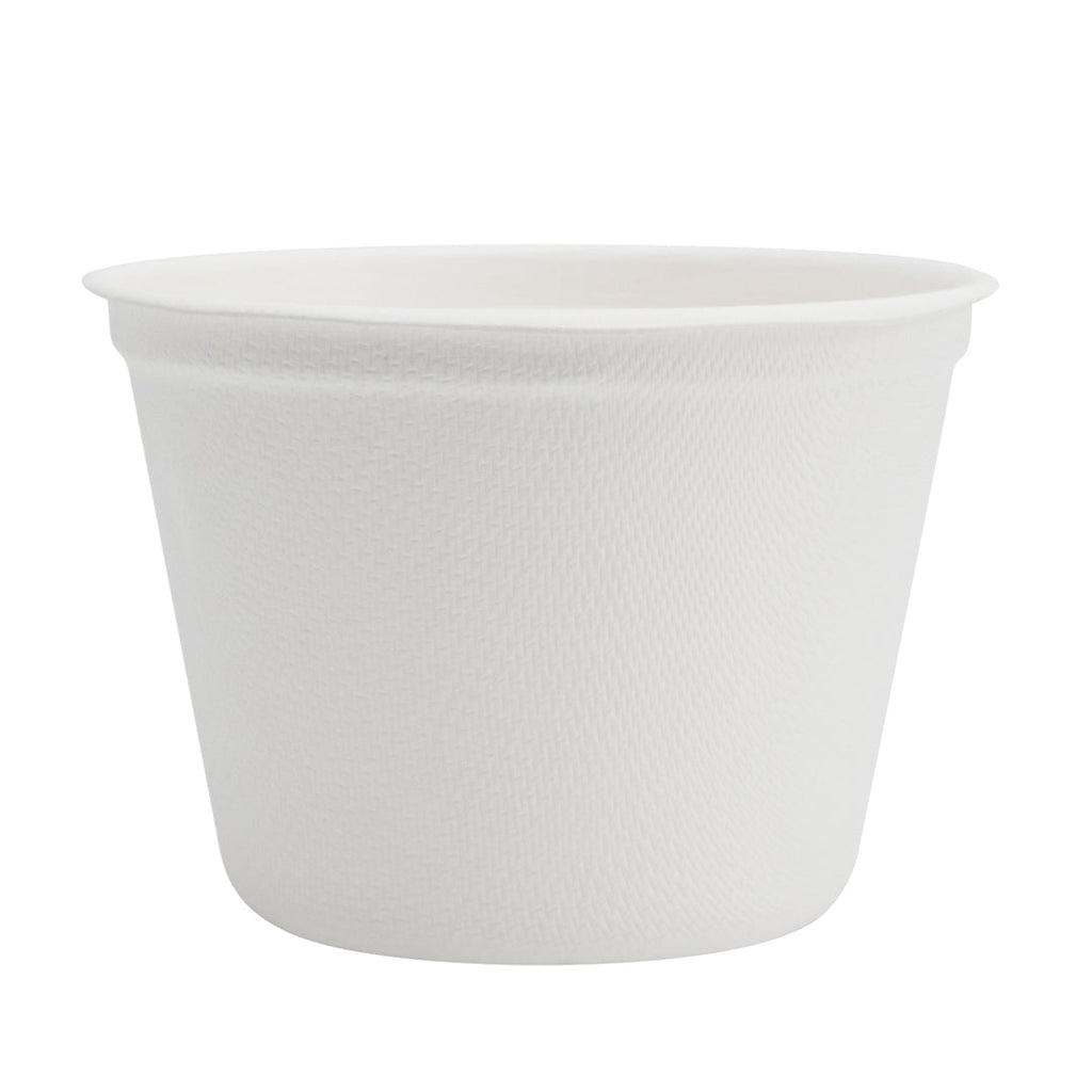 Pulp Tek 5 oz Round White Sugarcane / Bagasse Cup - 3" x 3" x 2" - 100 count box