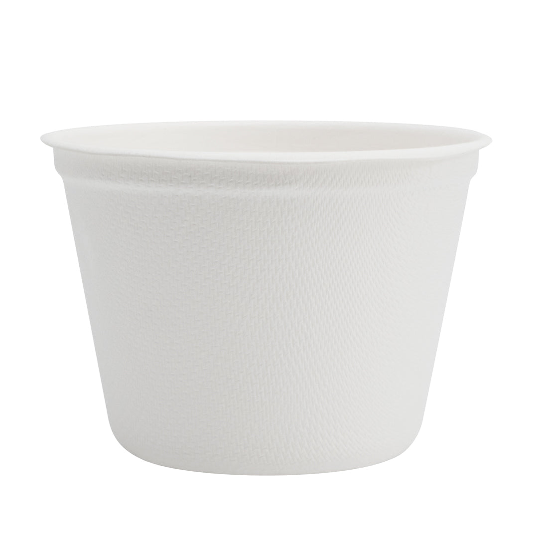Pulp Tek 5 oz Round White Sugarcane / Bagasse Cup - 3" x 3" x 2" - 100 count box