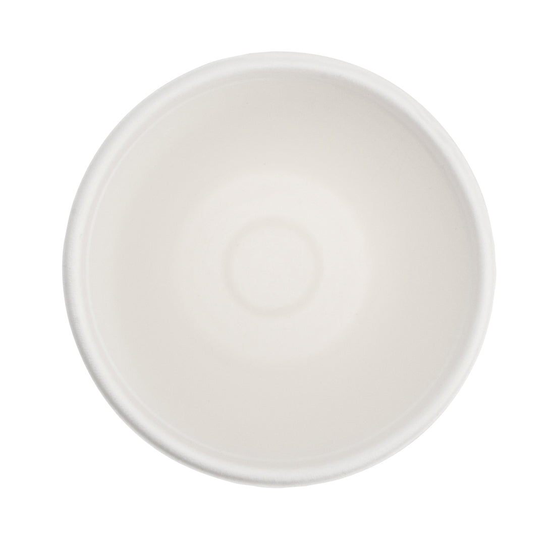 Pulp Tek 8 oz Round White Sugarcane / Bagasse Cup - 3 1/4" x 3 1/4" x 3 1/2" - 100 count box