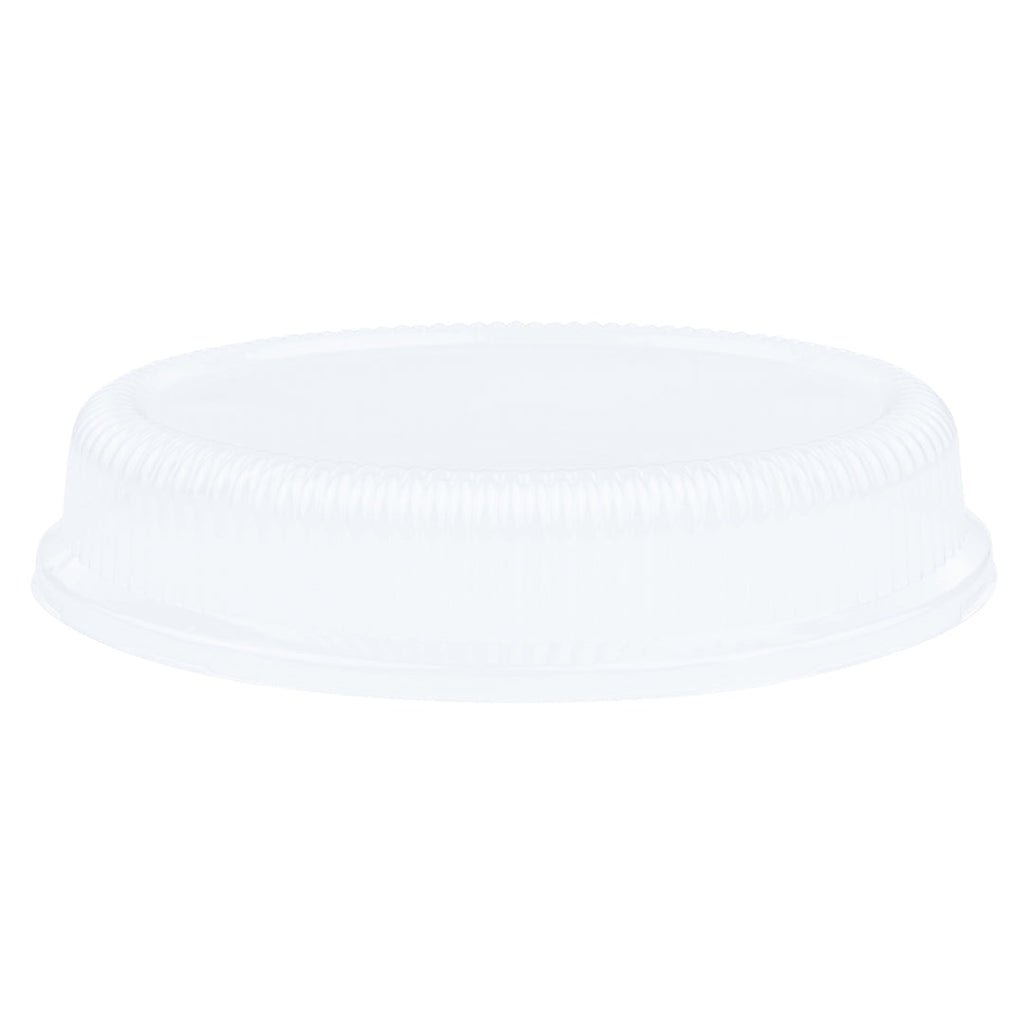Pulp Safe Oval Clear Plastic Ripple Dome Lid - Fits Sugarcane / Bagasse Plate - 100 count box