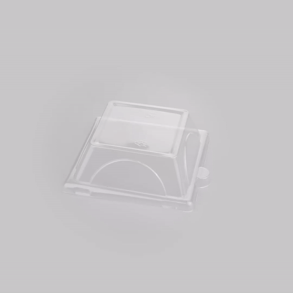 Pulp Tek Square Clear Plastic Dome Lid - Fits Sugarcane / Bagasse Small Plate - 100 count box