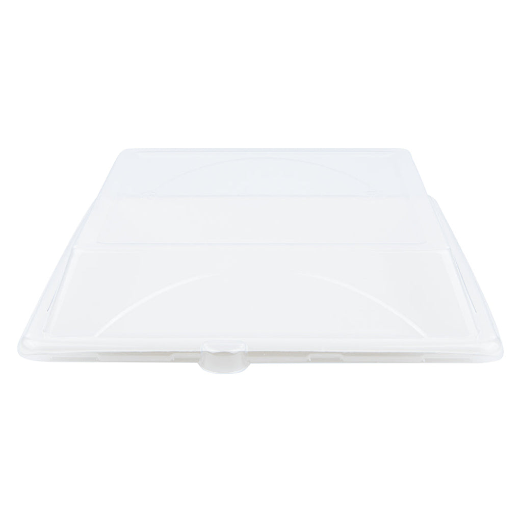 Pulp Safe Square Clear Plastic Dome Lid - Fits Sugarcane / Bagasse Large Plate - 100 count box