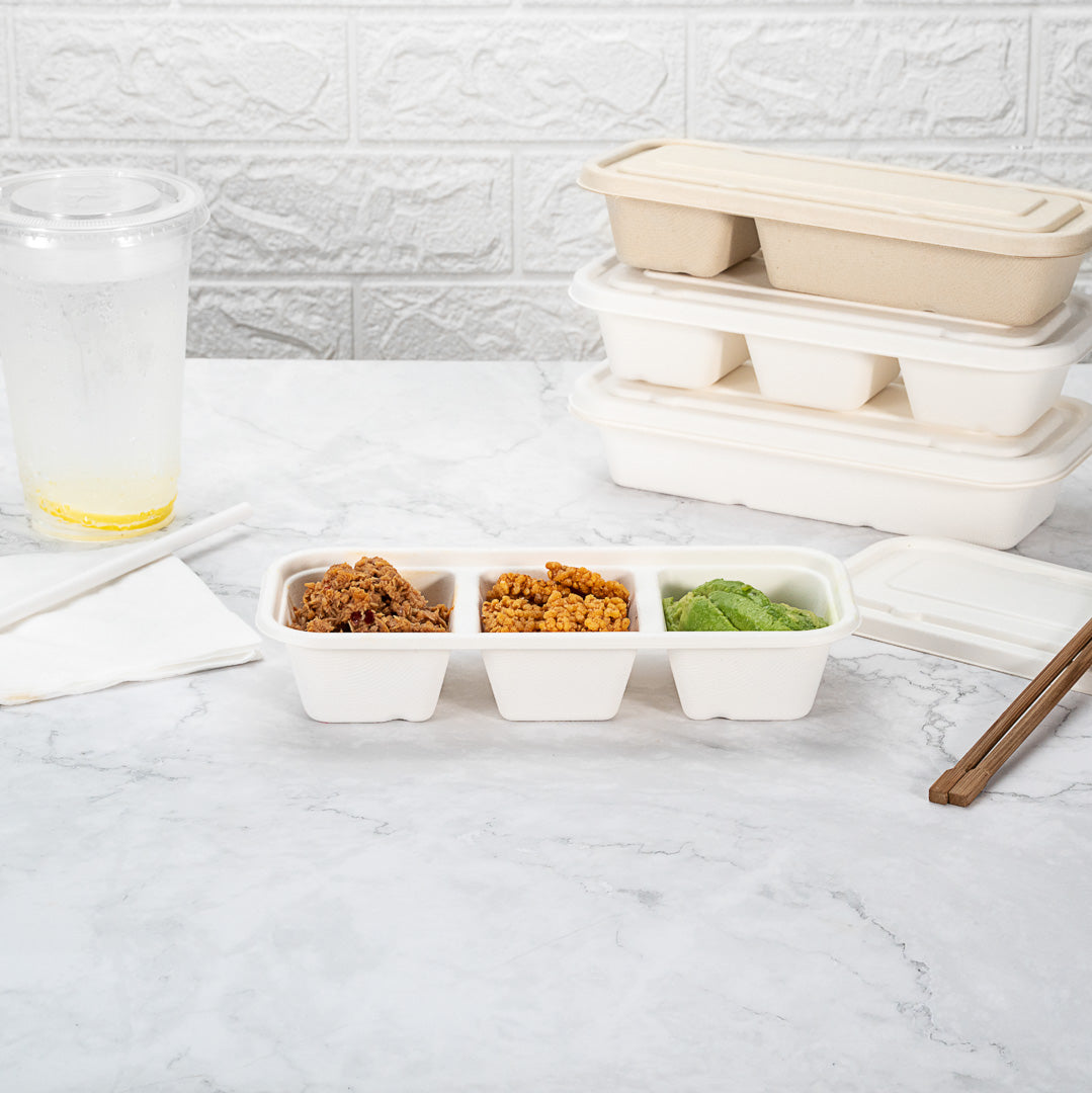 Pulp Tek Rectangle White Sugarcane / Bagasse Lid - Fits Catering Container - 100 count box