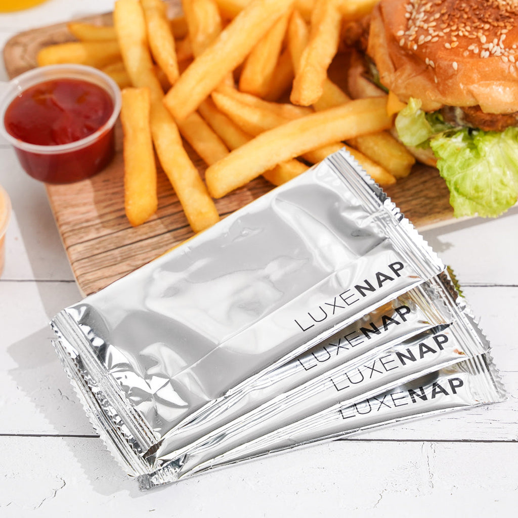Luxenap White Moist Towelette - Aloe-Scented, Alcohol Free - 5 1/4" x 2 1/2" - 100 count box