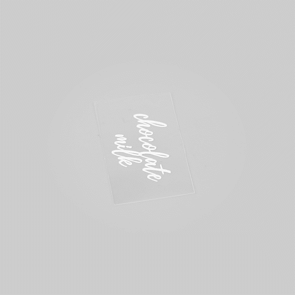 Label Tek Plastic Chocolate Milk Label - Clear with White Font, Water-Resistant - 2" x 1" - 100 count box