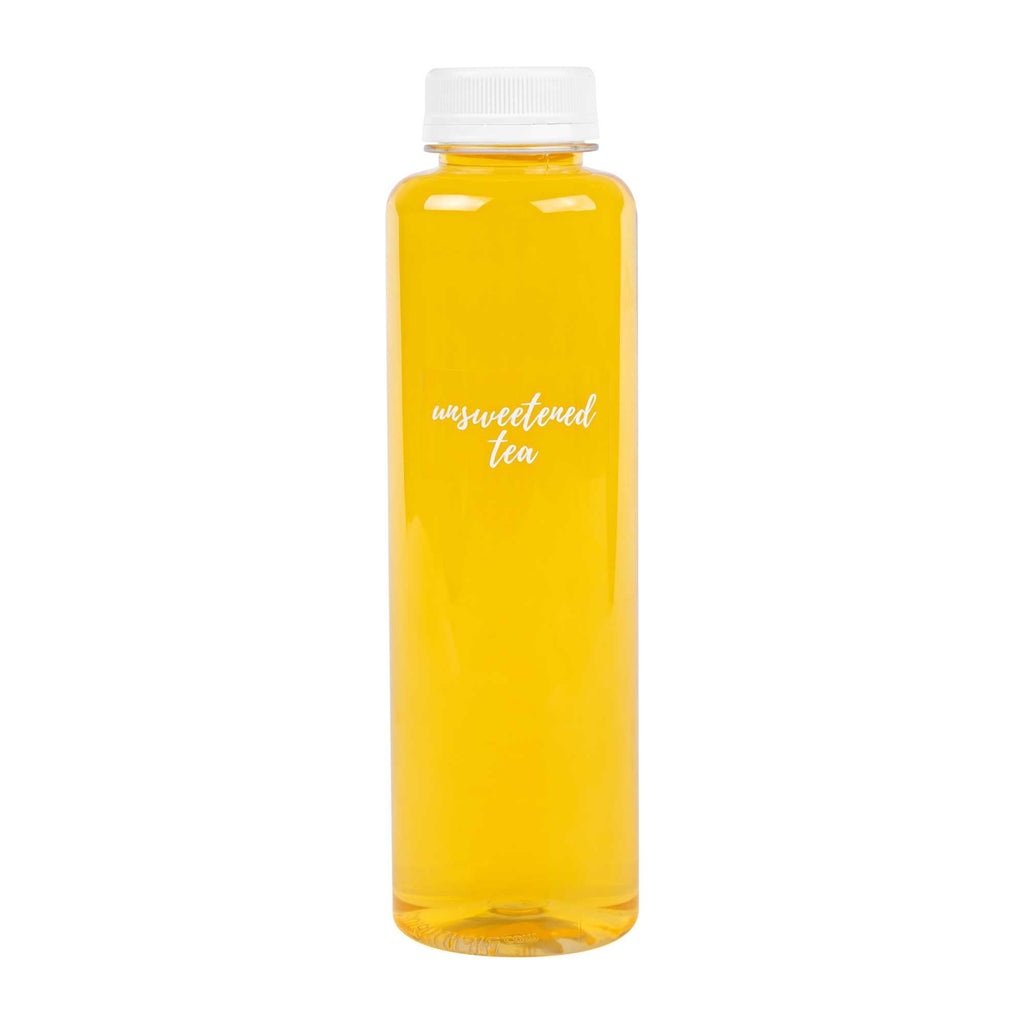 Label Tek Plastic Unsweetened Tea Label - Clear with White Font, Water-Resistant - 2" x 1" - 100 count box