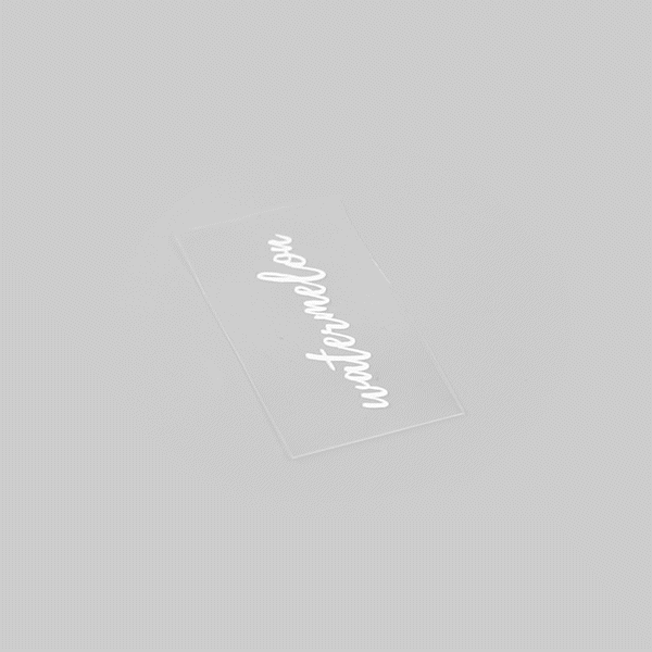 Label Tek Plastic Watermelon Label - Clear with White Font, Water-Resistant - 2" x 1" - 100 count box
