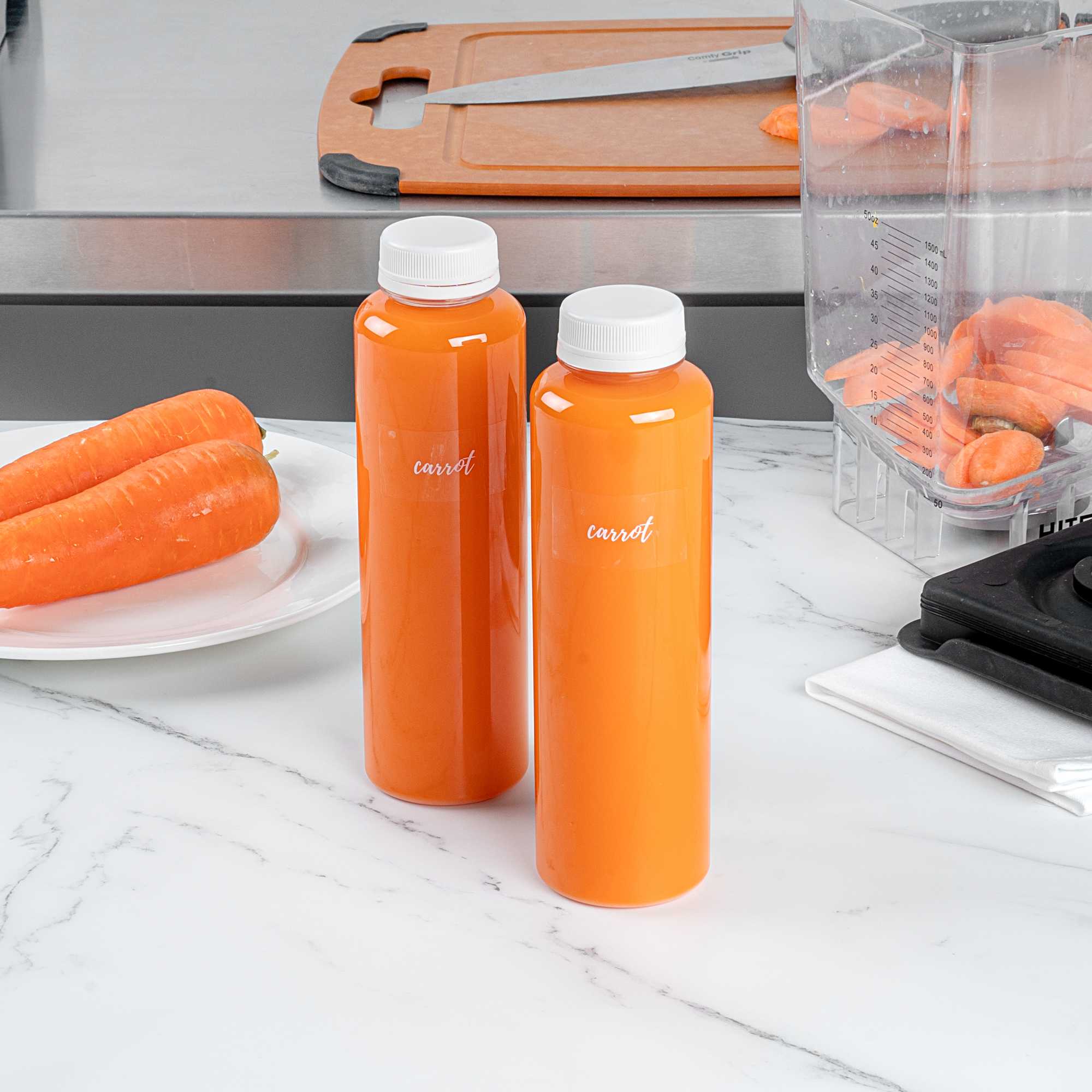 Label Tek Plastic Carrot Label - Clear with White Font, Water-Resistant - 2" x 1" - 100 count box