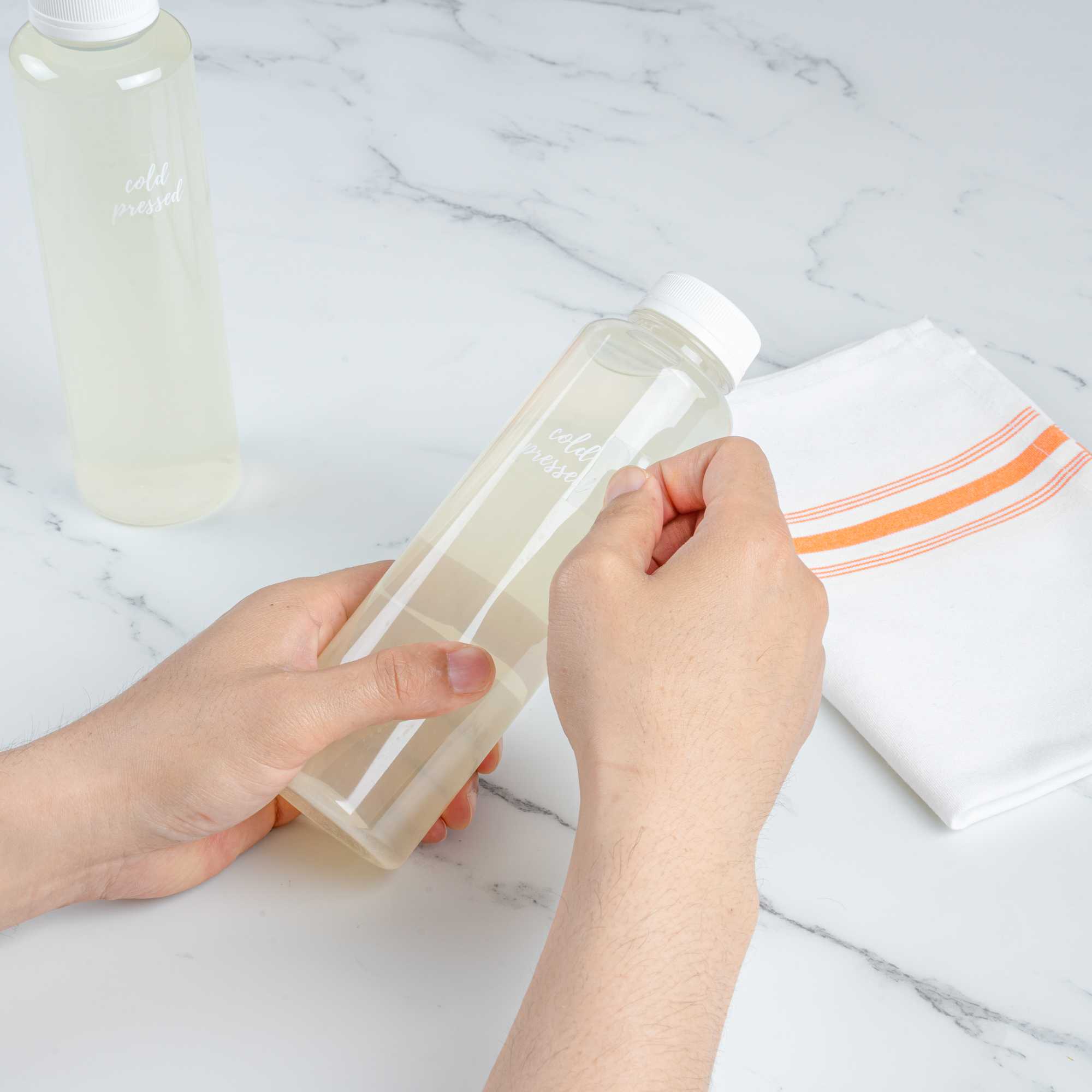 Label Tek Plastic Cold Pressed Label - Clear with White Font, Water-Resistant - 2" x 1" - 100 count box