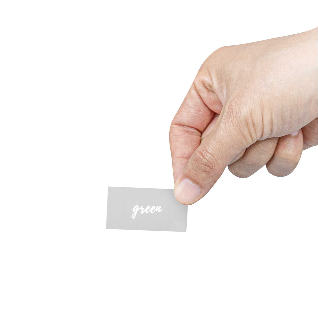 Label Tek Plastic Green Label - Clear with White Font, Water-Resistant - 2" x 1" - 100 count box