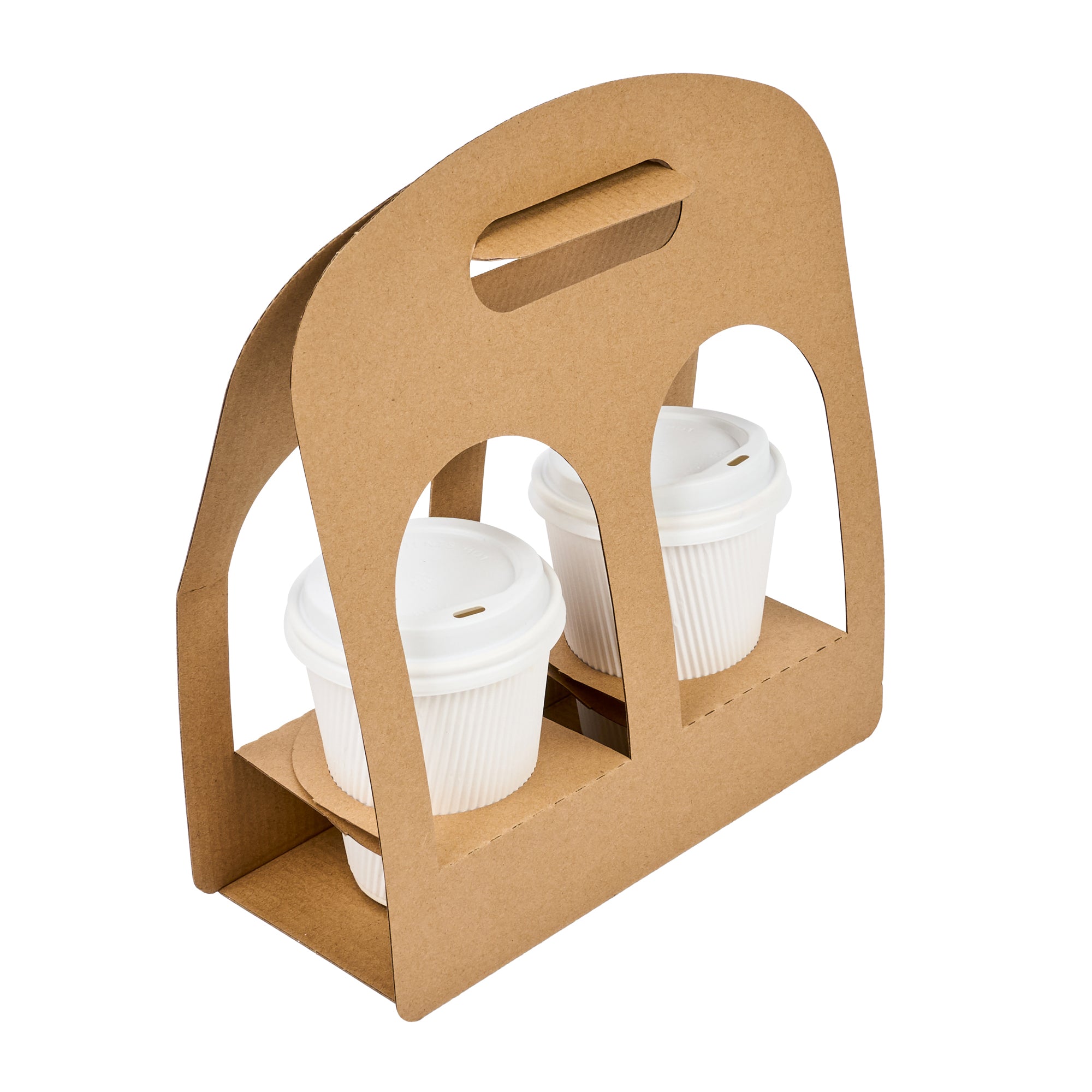 Restpresso Kraft Paper Sunrise Drink Carrier - Fits 2 Cups - 9 3/4" x 4" x 10 3/4" - 100 count box