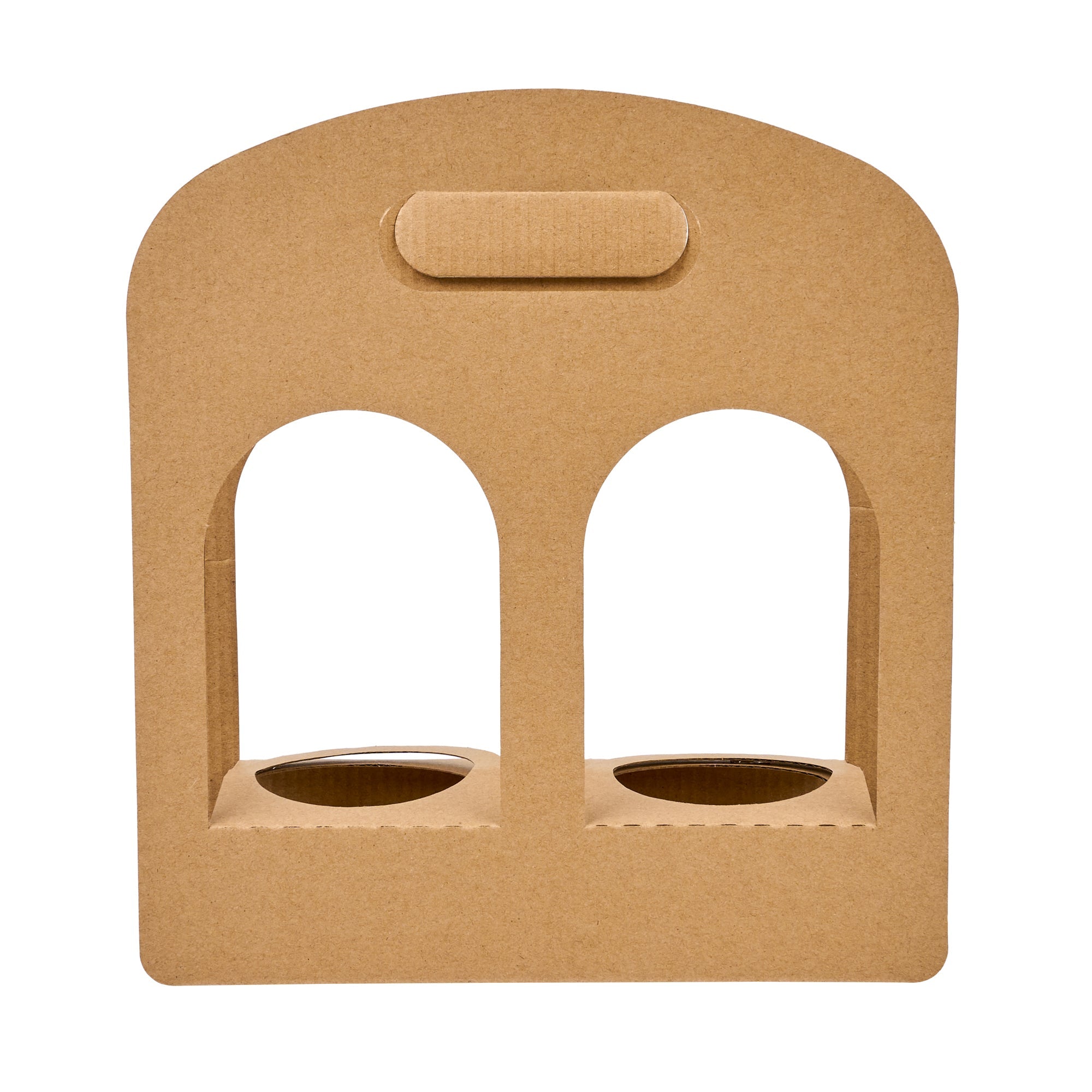 Restpresso Kraft Paper Sunrise Drink Carrier - Fits 2 Cups - 9 3/4" x 4" x 10 3/4" - 100 count box