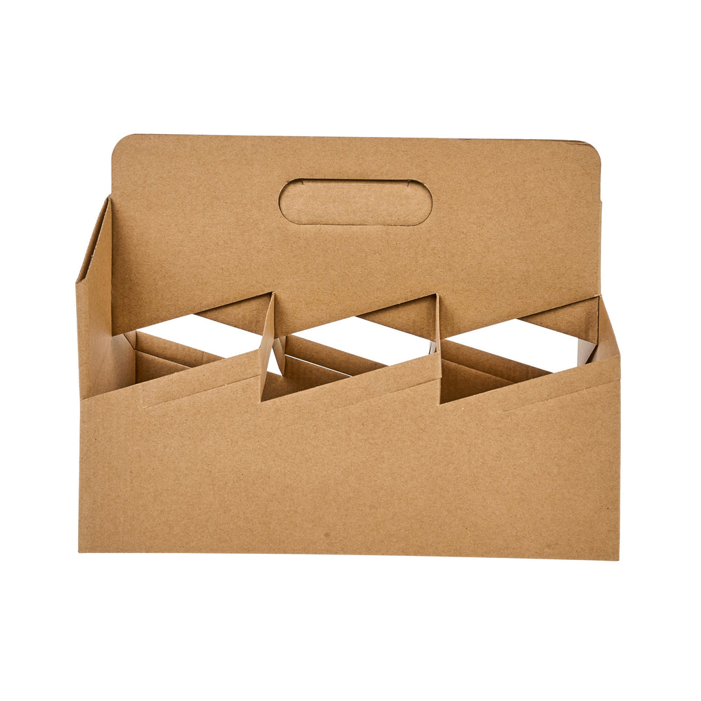 Restpresso Kraft Paper Altalena Drink Carrier - Fits 6 Cups - 11 3/4" x 7 3/4" x 9 1/2" - 100 count box