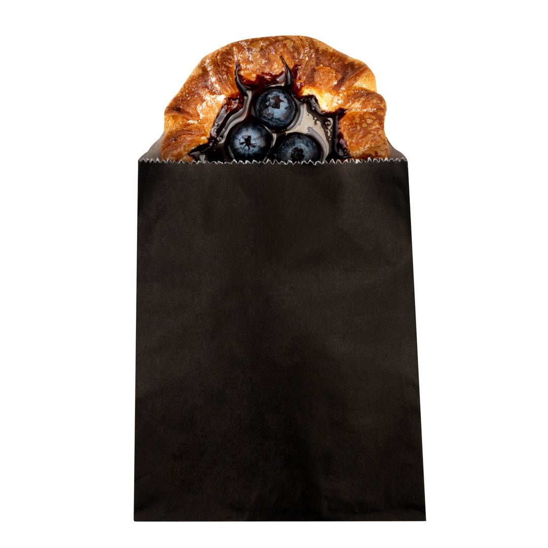 Bag Tek Black Paper Bag - 7" x 5" - 25 count box