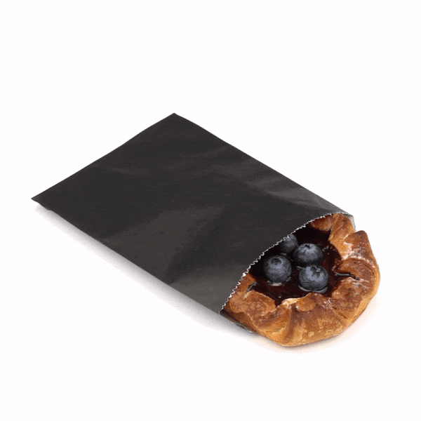 Bag Tek Black Paper Bag - 7" x 5" - 25 count box