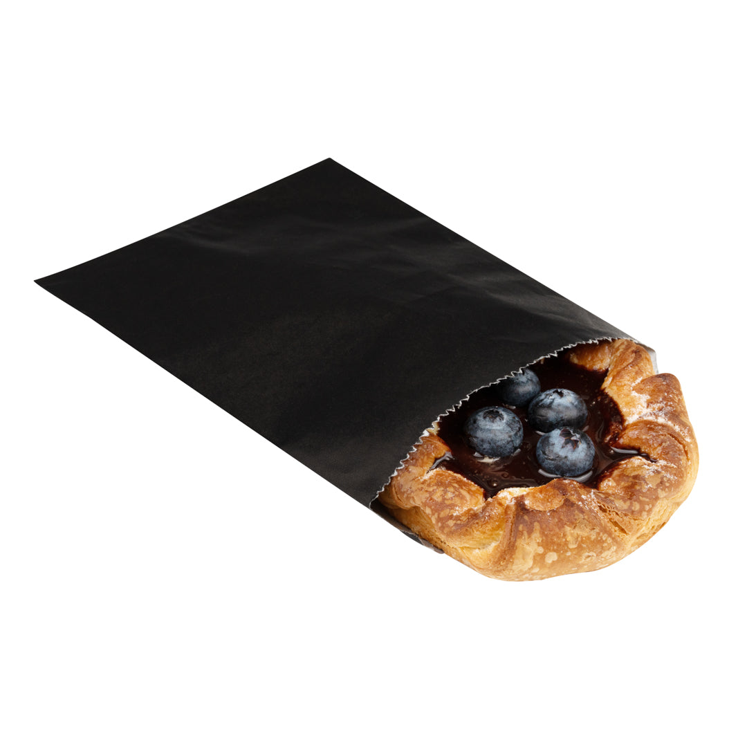 Bag Tek Black Paper Bag - 7" x 5" - 100 count box