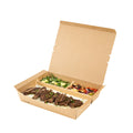 Bio Tek 78 oz Rectangle Kraft Paper Bento Box - 3-Compartment - 11" x 9" x 2" - 100 count box