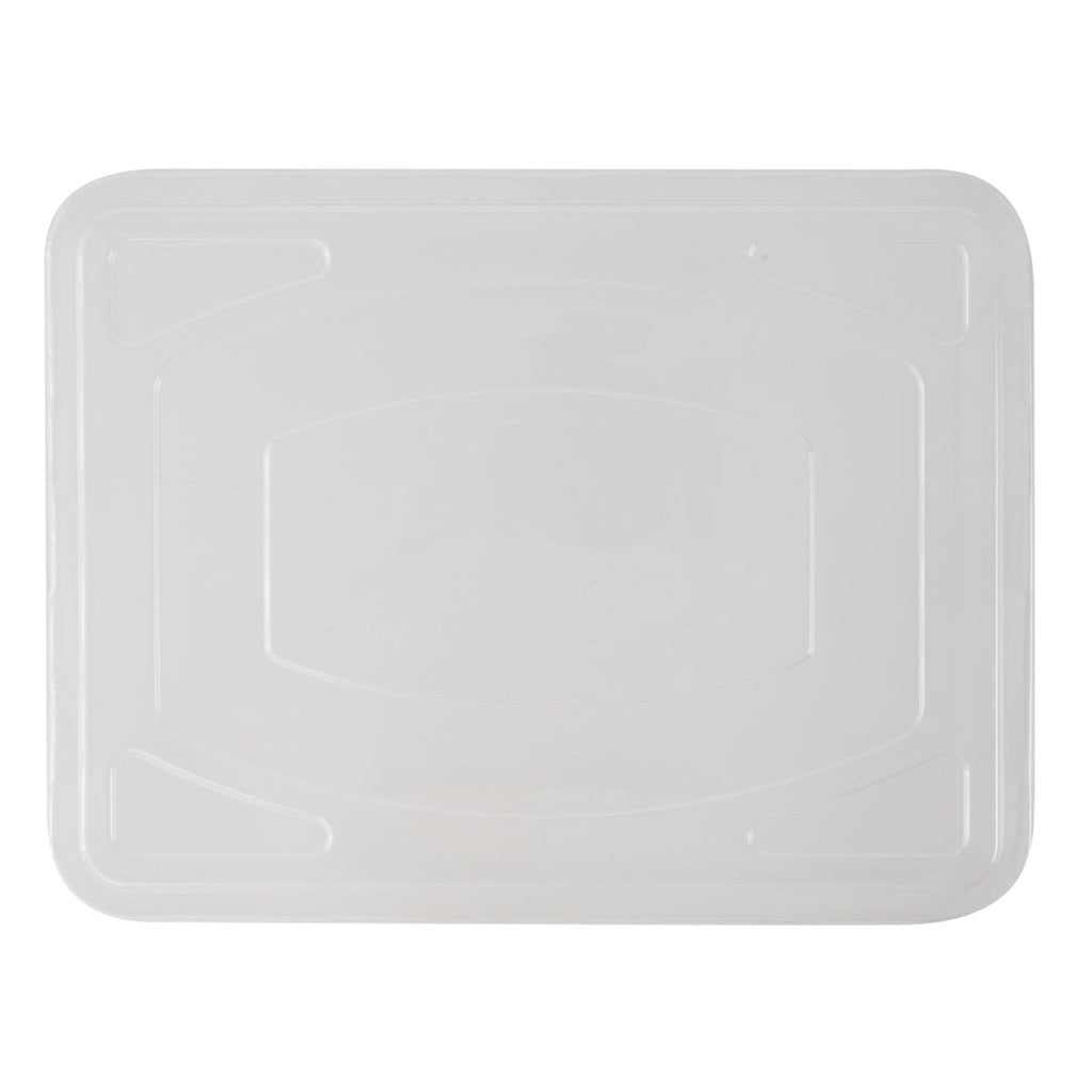 Pulp Tek Rectangle Clear Plastic Flat Lid - Fits To Go Trays - 100 count box