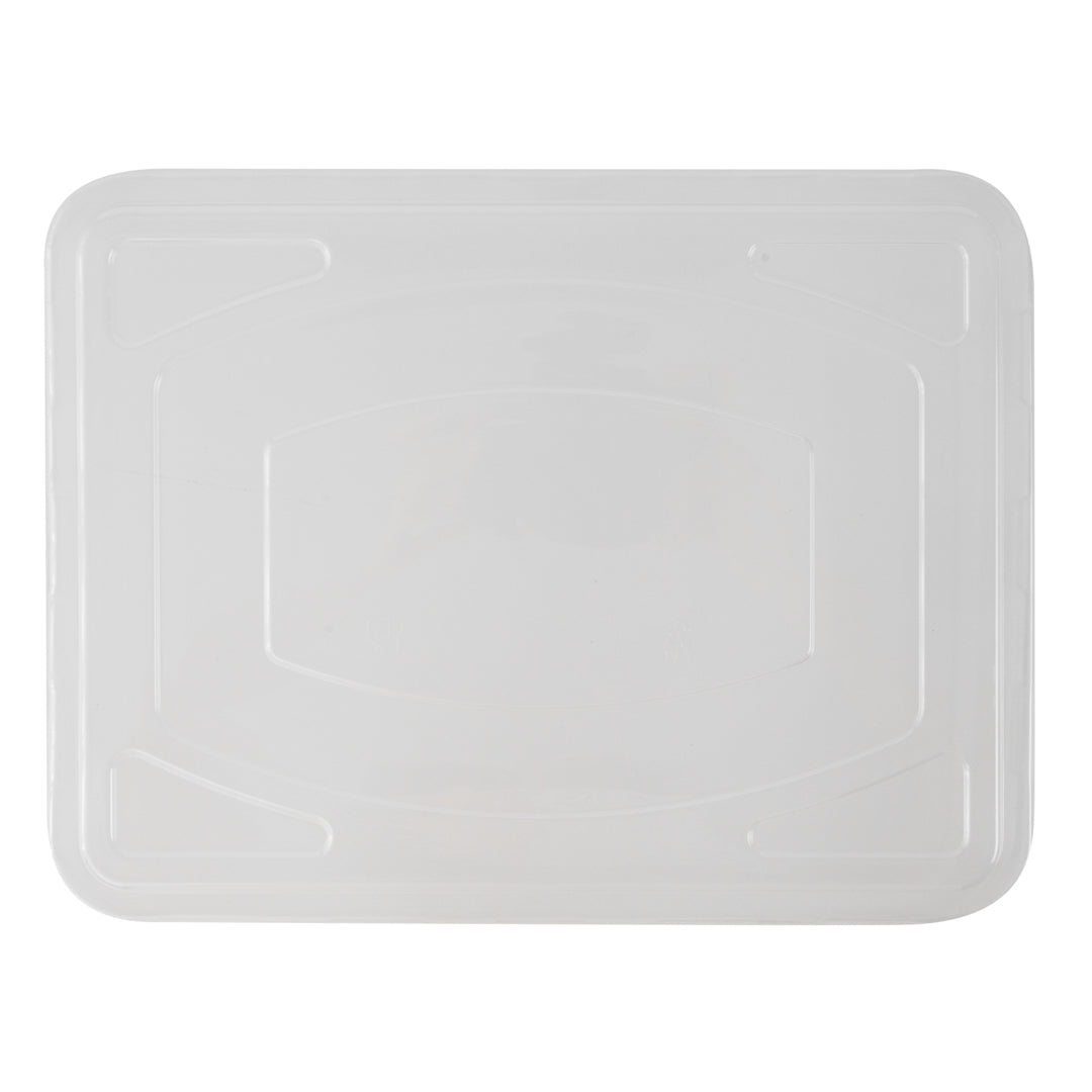 Pulp Tek Rectangle Clear Plastic Flat Lid - Fits To Go Trays - 100 count box