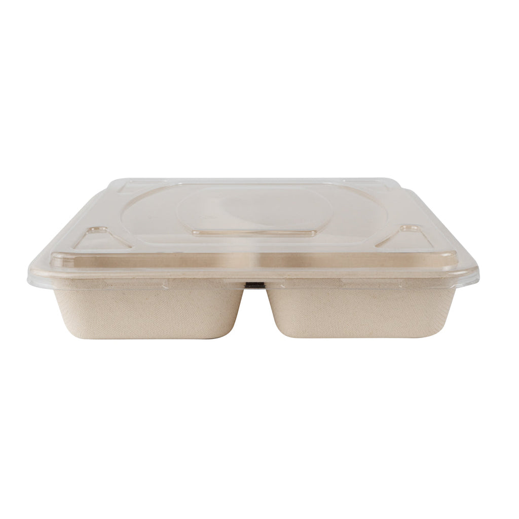 Pulp Tek Rectangle Clear Plastic Flat Lid - Fits To Go Trays - 100 count box