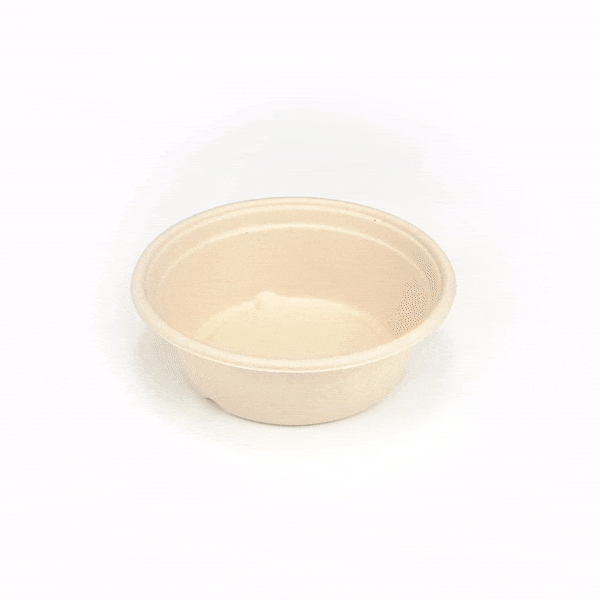Pulp Tek 30 oz Round Natural Sugarcane / Bagasse To Go Bowl - 7" x 7" x 2 1/2" - 100 count box