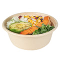 Pulp Tek 37 oz Round Natural Sugarcane / Bagasse To Go Bowl - 7" x 7" x 3" - 100 count box