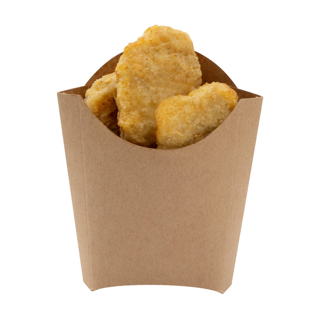 Bio Tek 2 oz Kraft Paper Fry Cup / Snack Container - 4" x 2 3/4" x 3 1/2" - 100 count box